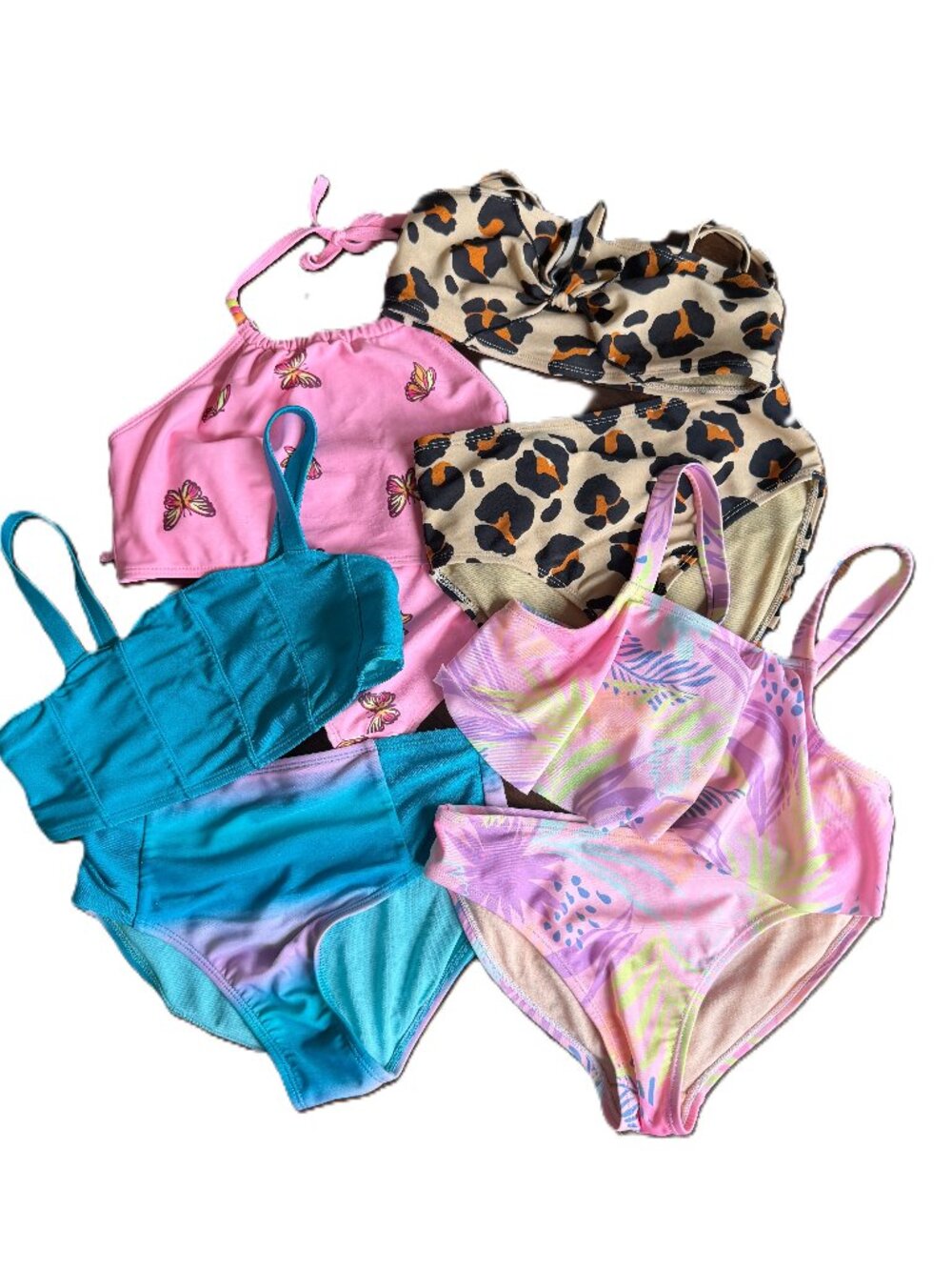 Girls Size 7/8 Two-Piece Swimsuit Lot – 4 Bikini Sets Old Navy Art Class Wonder